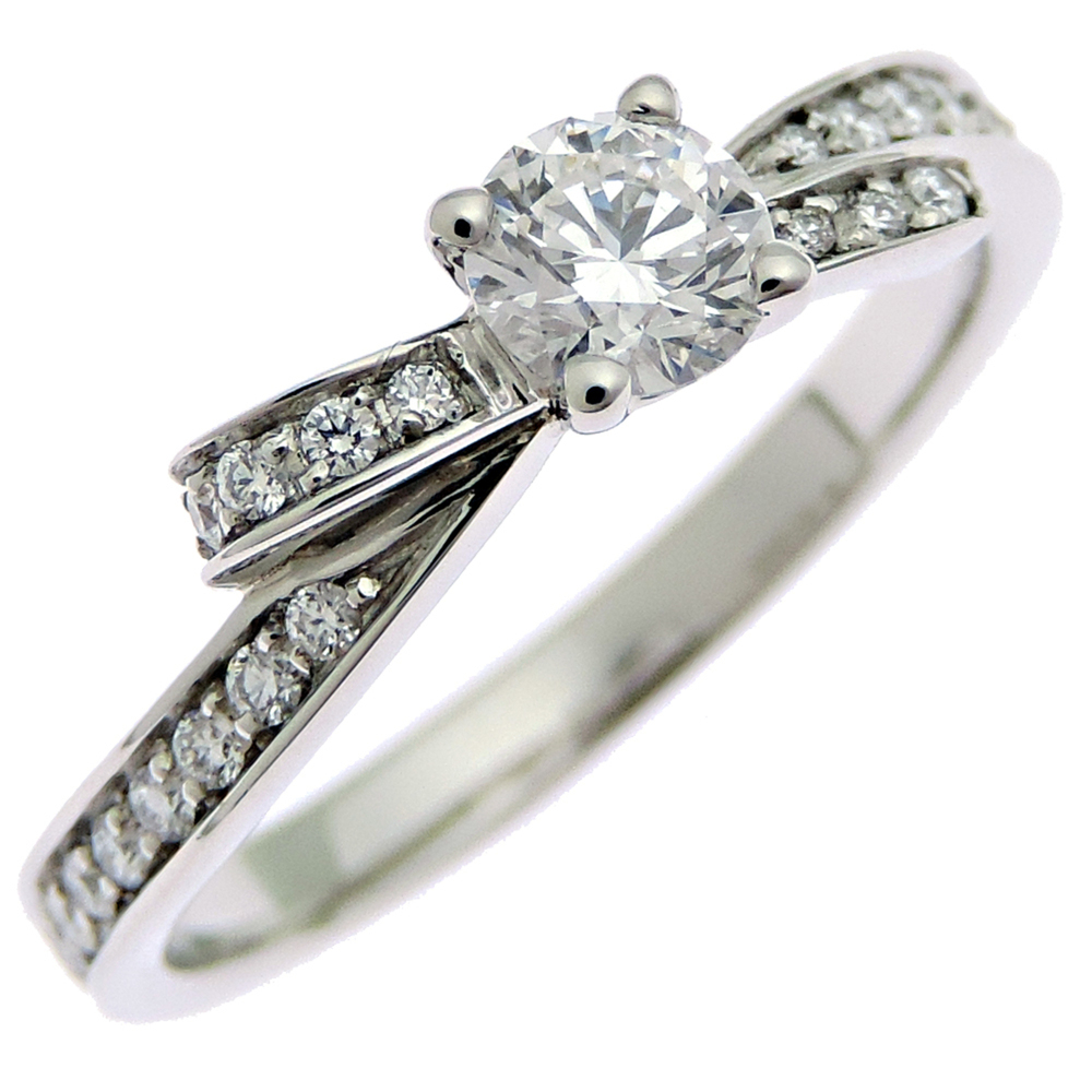 Chanel Ruban de 0.26ct Diamond Ring, Size 49, Women's, J10610, Pt950 Platinum